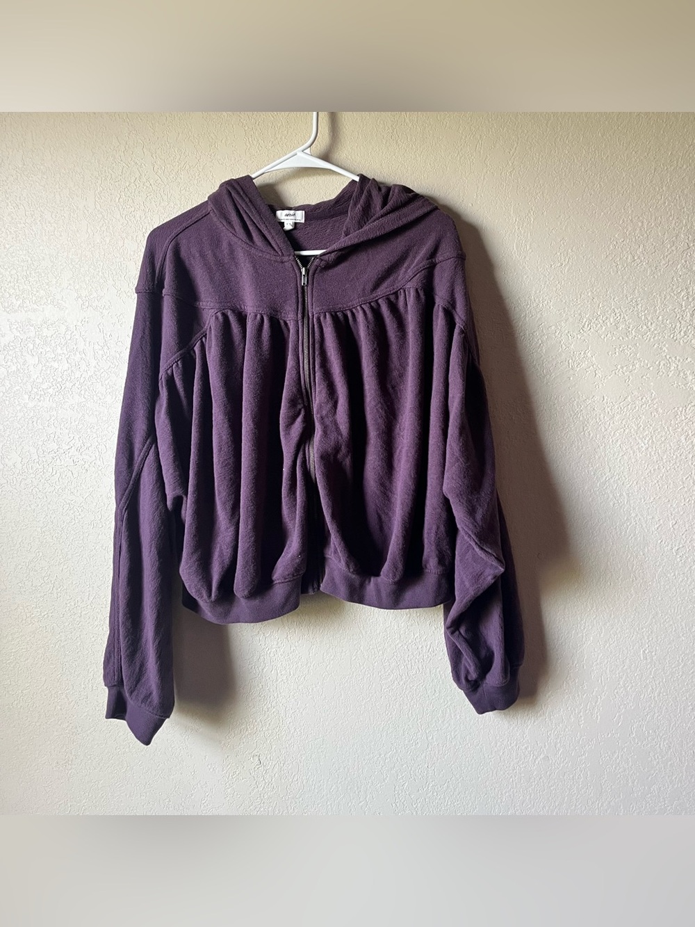 Aerie Zip Front Hoodie in Plum